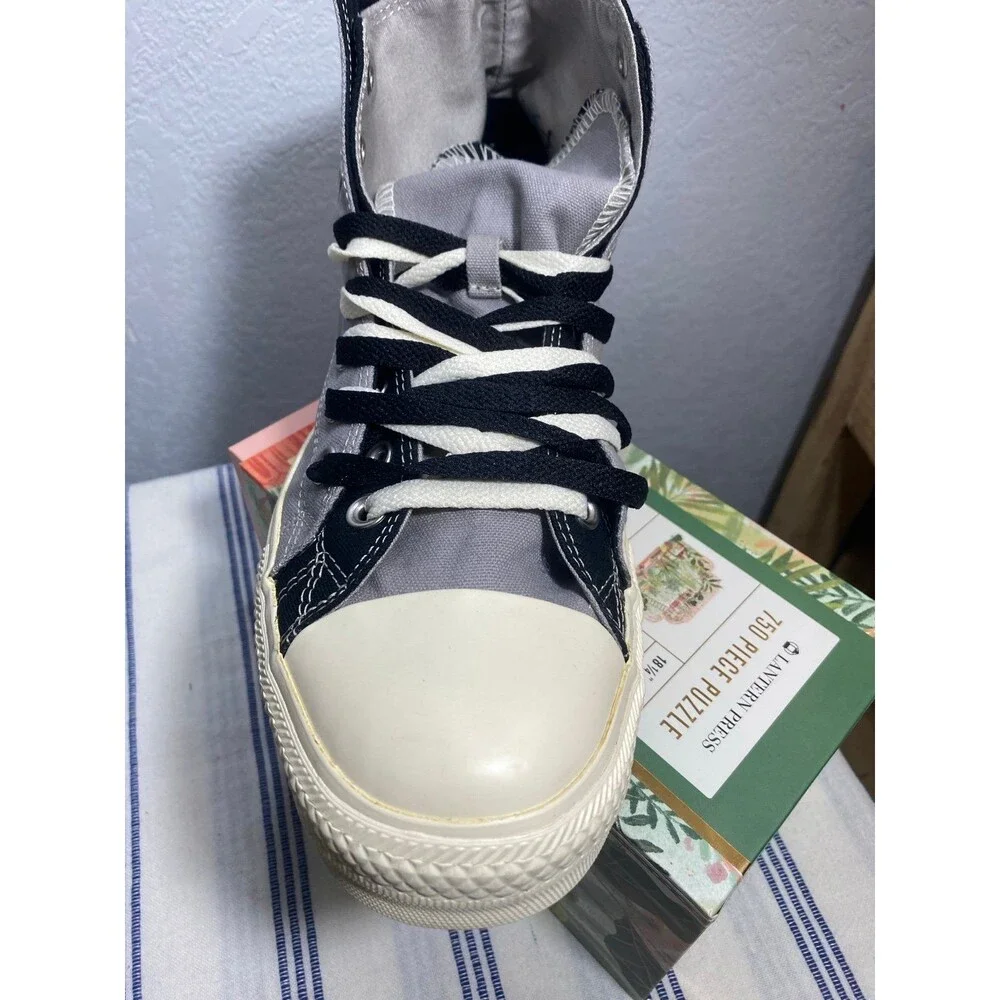 Converse Double Tongue High Top Sneaker Charcoal Gray Y2K Punk Emo NIB M11 W13 - Picture 9 of 11